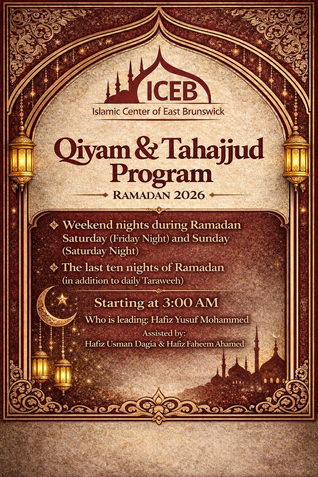 Qiyam & Tahajjud Program - Ramadan 2026