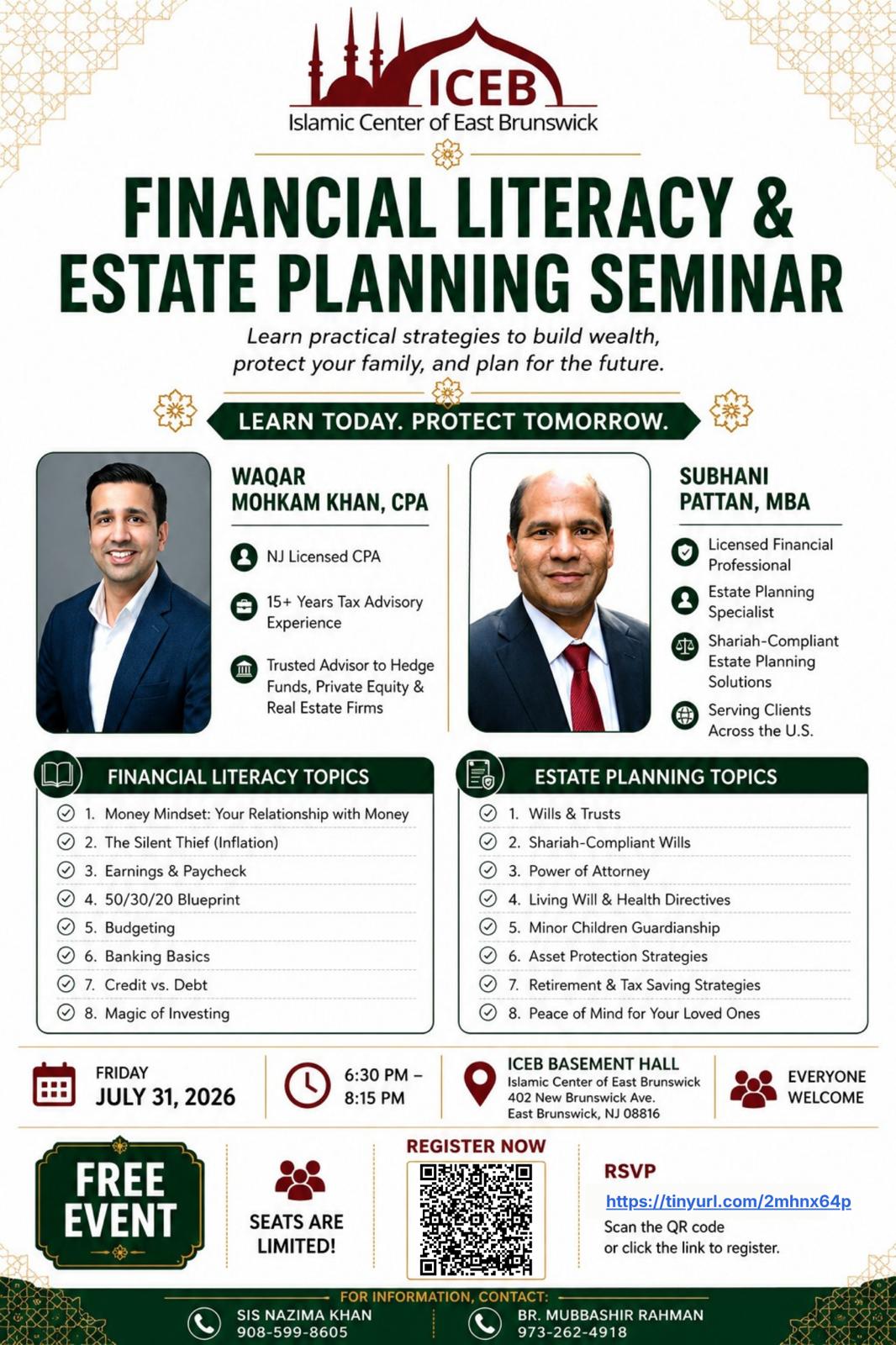 WILL, TRUST AND ESTATE PLANNING with Financial Literacy!